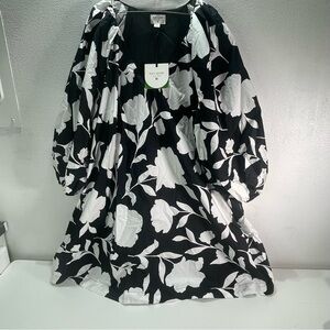 Kate Spade Black and White Floral Mini Dress